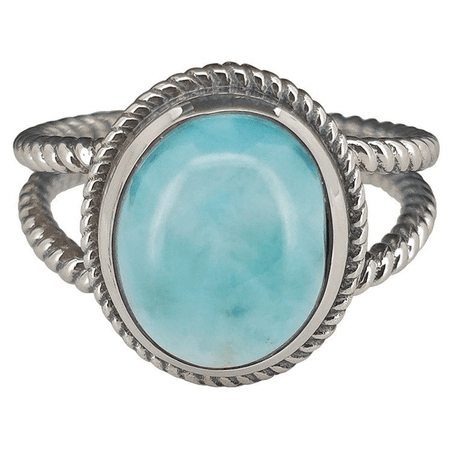  Bague en Argent 925 et Larimar - Taille 58