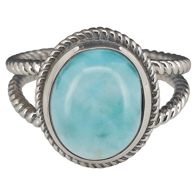 Bague en Argent 925 et Larimar - Taille 58