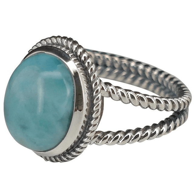 Bague en Argent 925 et Larimar - Taille 58